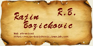 Rajin Božičković vizit kartica